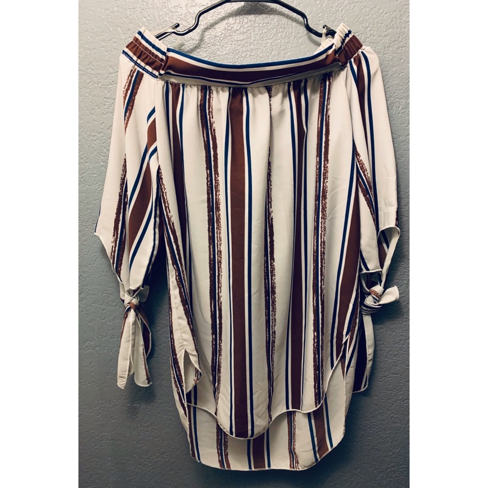 Dress,white, brown, navy, blue  
Never been worn